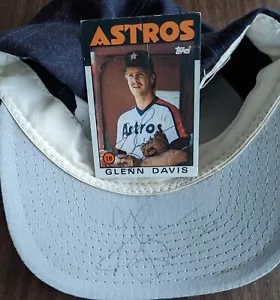 Double Auto Glenn Davis Signed 1986 Topps Rookie card and Houston Astros Hat - Picture 1 of 4
