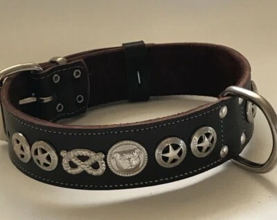 LEATHER STAFFORDSHIRE/STAFFY/BULL TERRIER DOG COLLAR REAL LEATHER,1"1/2WIDE - Image 1 of 4