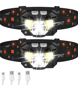 LHKNL Scheinwerfer Taschenlampe, 1200 Lumen ultraleicht hell LED wiederaufladbarer Headli - Bild 1 von 6