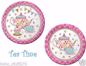 Tea Time Plates, Birthday Party, Baby Shower, 16p Creative Converting 7" & 9" - Picture 1 of 1