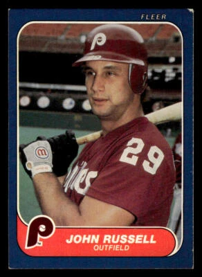 1986 Fleer #448 John Russell Card Philadelphia Phillies - Image 1 of 2