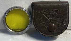 VINTAGE ROLLEI ROLLEIFLEX ROLLEIFILTER Yellow LENS W/ Leather CASE 28.5 Heidecke - Picture 1 of 2