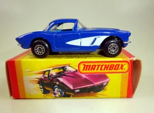 Matchbox Superfast Nº 71D '62 Corvette Azul Azul Decoración en USA Caja - Imagen 1 de 7