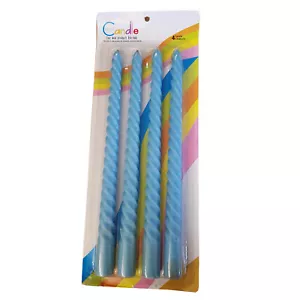 4 x 250 mm lange BLAUE WACHS TISCHKERZEN Geburtstag Party - Bild 1 von 1