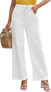 Wide Leg Jeans for Women Stretch High Wasited Elastic Waist Bell Bottom Baggy Y2 - Picture 1 of 12
