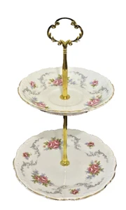 Vintage Royal "Albert Tranquility" Two Tier Cake Stand - Mint - Picture 1 of 3