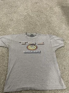 Vintage 90s Warner Bros UNBEATABLE Taz Gray TShirt Size X-Large Sherrys - Picture 1 of 7