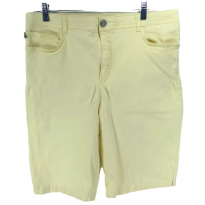 Pantalones Cortos Gloria Vanderbilt Amarillo Denim 16 Elastizados Adelgazantes Jean Con Cuentas tiro Alto Foto 1 de 4