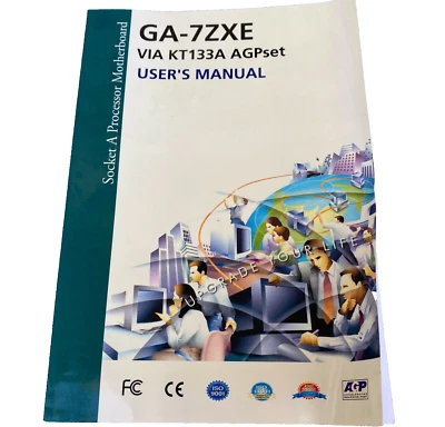 Материнская плата AMD Athlon GA-7ZXE KT133A AGP руководство пользователя книга гнездо процессор - Изображение 1 из 4