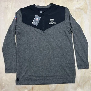 NEW LG Nike New Orleans Saints Charcoal Sideline Lockup 1/4 Zip Pollover Top - Picture 1 of 12