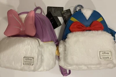 Mini Mochila Loungefly Disney Pato Donald y Pato Margarita Figura Felpa Nueva con Etiquetas (2 Paquete) Foto 1 de 2