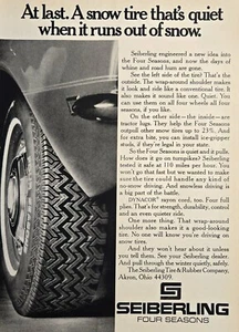 1968 VINTAGE PRINT AD - SEIBERLING FOUR SEASONS SNOW TIRE AD - AKRON , OHIO - Picture 1 of 1