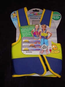 NUEVO CON ETIQUETAS ~ Chaleco de Flotación Original SwimSchool "Aprende a Nadar" ~Pequeño 20-33 LBS ~ Unisex. - Imagen 1 de 4
