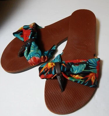 Havaianas NUEVAS Sandalias Tanga Chanclas Tropicales Hawaianas Para Mujer EE. UU. Talla 6 UE 37/38 Foto 1 de 4