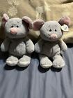 TY PLUFFIES - Qty 2 SQUEAKIES THE MOUSE - MINT WITH MINT TAGS - SOFT PLUSH TOY