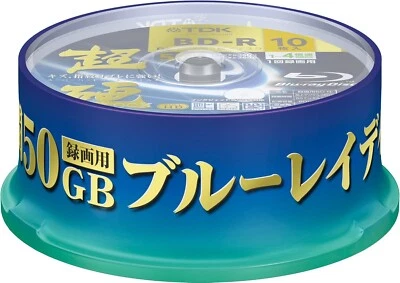 TDK Blu-ray Disc for Recording BD-R DL 50GB 1-4x white wide printable 10 discs - Image 1 of 2