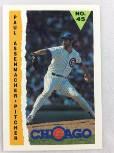 1990 Chicago Cubs Marathon Oil Baseball Card #45-Paul Assenmacher