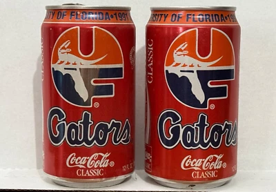 Vintage Coke 2 Cans University of FL Gators 1991 SEC Football Champs Coca-Cola - Image 1 of 4
