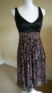 ARDEN B Black/Pink Dress Size 10 Empire Corset Bra Silk Dress - Picture 1 of 12