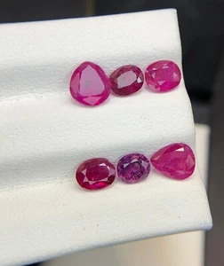 3 Ct Natural Ruby Pinkish Red Color 6 Piece loose Gemstone lot From Afghanistan - Picture 1 of 10