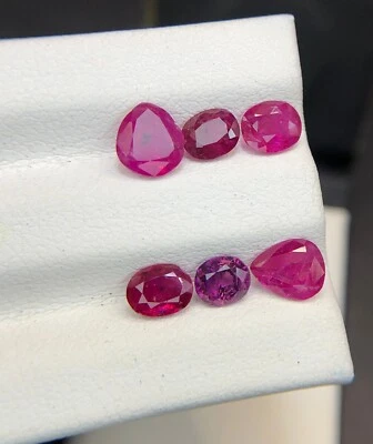 3 Ct Natural Ruby Pinkish Red Color 6 Piece loose Gemstone lot From Afghanistan - Image 1 of 4