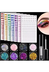 Rhinestone Stickers and Body Glitter Set, 7 Sheets Colorful Adhesive Gems... - Picture 1 of 5