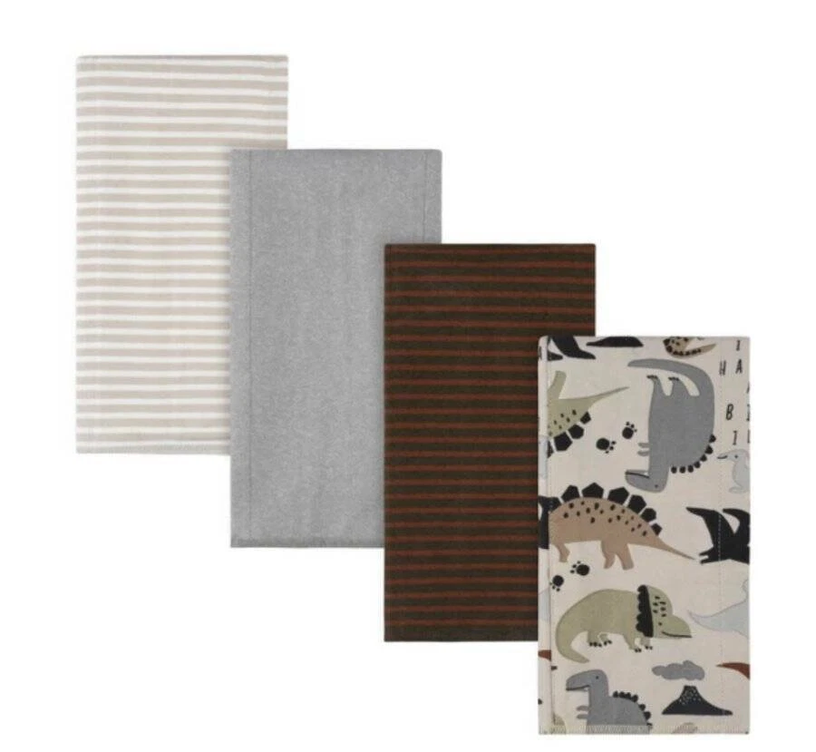 Paquete de 4 paños eructos de franela Dino Gerber para bebés niños Foto 1 de 1