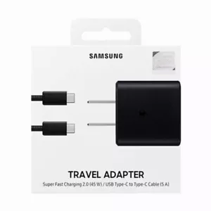 Véritable Samsung 45W Chargeur Super Rapide + Adaptateur Câble 5A Type C S10 S20 S21 S22 - Photo 1 sur 9