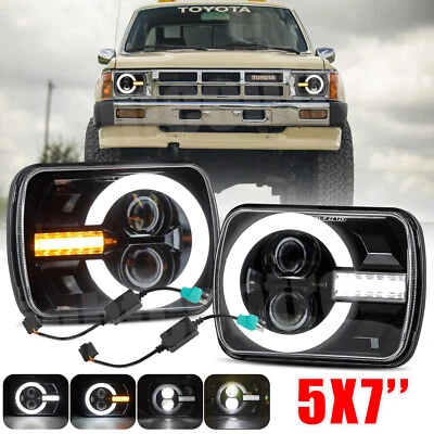 Pair 7x6'' 5x7'' LED Projector Headlights w/DRL For Toyota HiAce Hilux 4Runner - image 1 of 4