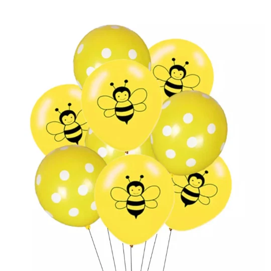 Paquete de 12 globos de fiesta de abejas, tema abeja miel cumpleaños 12" Foto 1 de 1