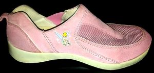 DISNEY TINKERBELL Slip On Shoes Womens SIZE 7 US PINK/WHITE - Picture 1 of 8