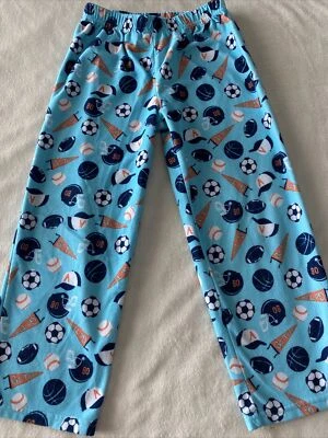 Pantalones de pijama de vellón de béisbol fútbol americano baloncesto azul naranja Carters para niños 6  Foto 1 de 4