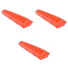  Set of 3 Red Plastic Long Trough Small Chicken Waterer Feeder