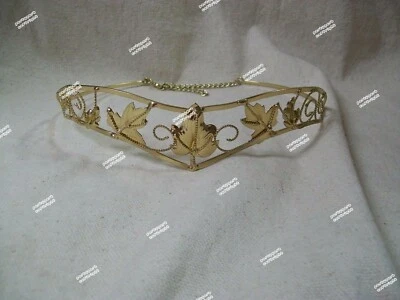 Tocado Corona Medieval Circlet Hoja de Oro Renacimiento Doncella Princesa Diosa Foto 1 de 4