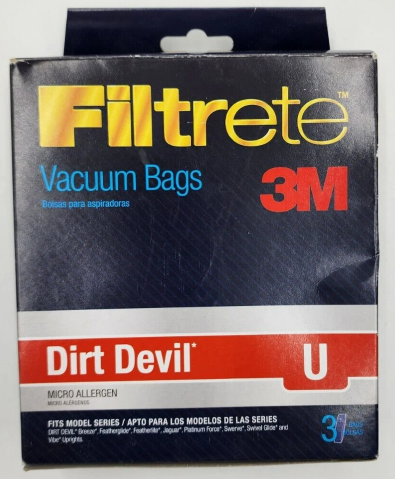 3M Filtrete Vacuum Bags for Dirt Devil U Deluxe and MVP uprights - Image 1 of 4