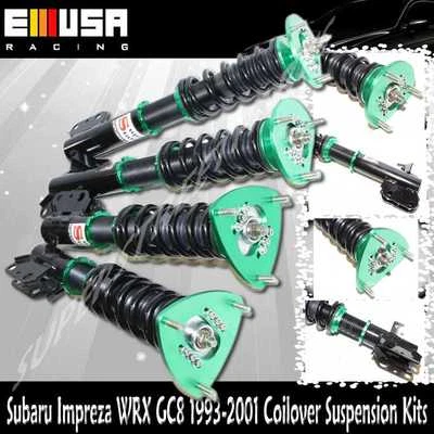 Suspensión Coilover para 93-01 Subaru Impreza WRX GC8 ajuste altura verde Foto 1 de 4