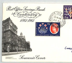 GB QEII 1961 POSB FDC *Post Office Centenary* ILLUSTRATED Ventnor IOW CDS XE193 - Picture 1 of 9