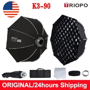 US TRIOPO K3-90 90cm Studio Flash Quick-Setup Octagon Softbox W/ Honeycomb Grid - Picture 1 of 20