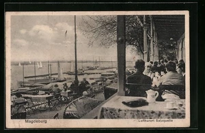 Magdeburg, Gasthaus Salzquelle, Ansichtskarte 1930  - Picture 1 of 2