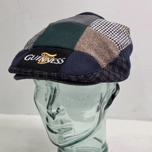 Guinness Bier Derby Kappe Patchwork Tweed Wolle bestickt Logo Druckknopf Gr. M EUC - Bild 1 von 7