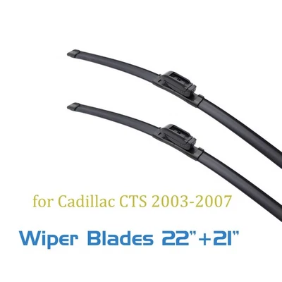 Windshield Wiper Blades 22 21 For Cadillac CTS 2003-2007 2 pcs J-hook All Season - Image 1 of 4