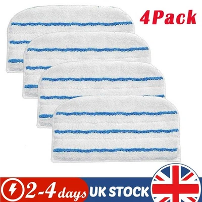 4 x Microfibre Steam Mop Pads for Beldray BEL01097 Steam Cleaner Replacement UK - Image 1 of 4