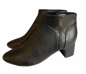 Colección M&S Botines Negro Tacón Bloque Cremallera Lateral Talla UK 7 Cuero - Imagen 1 de 11