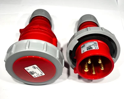 16A 415v Plug Socket Set PCE IP67 5 Pin Red 3 Phase Connector Coupler 0152 2152 - Image 1 of 4
