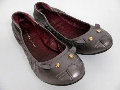 ZAPATOS PLANOS DE BALLET MARC by MARC JACOBS RATÓN GATO PELTRE CUERO SIN CORDONES LINDOS ~ 36 Foto 1 de 4