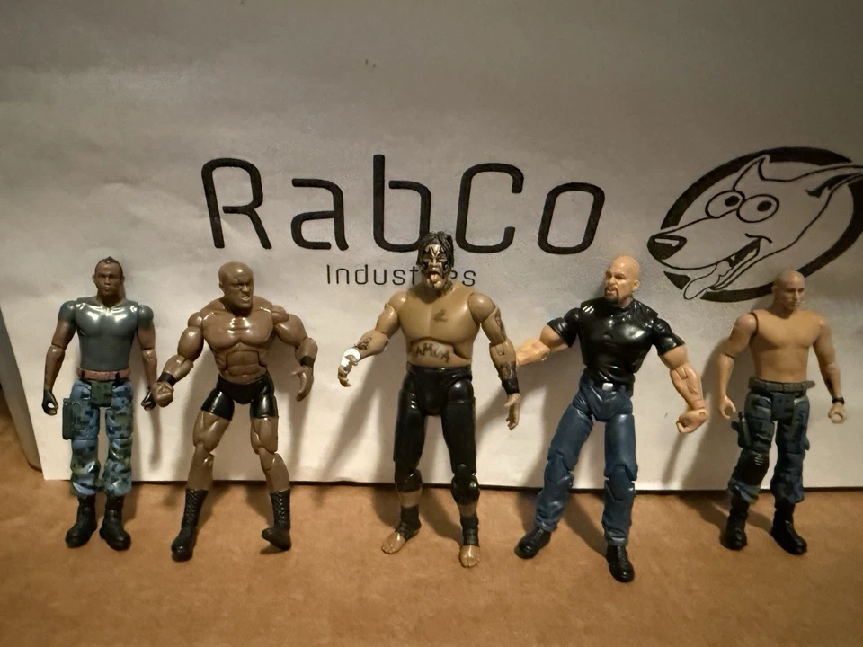 WWE JAKKS PACIFIC Build N Brawl Lot STONE COLD STEVE AUSTIN Others 3.75” 1:18 - Image 1 of 4