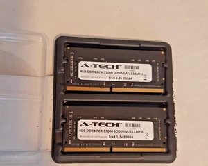 ATECH 8GB KIT, 2 X 4 DDR4 2133MHZ, PC4-17000, NON-ECC SODIMM, NEW RETAIL PKG - Picture 1 of 3