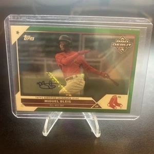 2023 Topps Pro Debut Miguel Bleis Green Foil Auto /99 Boston Red Sox #PD-95 - Picture 1 of 2