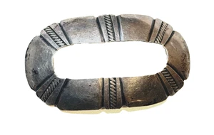 Barretta chignon capelli vintage argento sterling nativi americani Navajo Southwestern - Foto 1 di 5