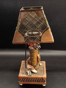 Vintage Golf Themed Tea Light Lamp Candle Holder 13" x 5" Resin - Picture 1 of 7